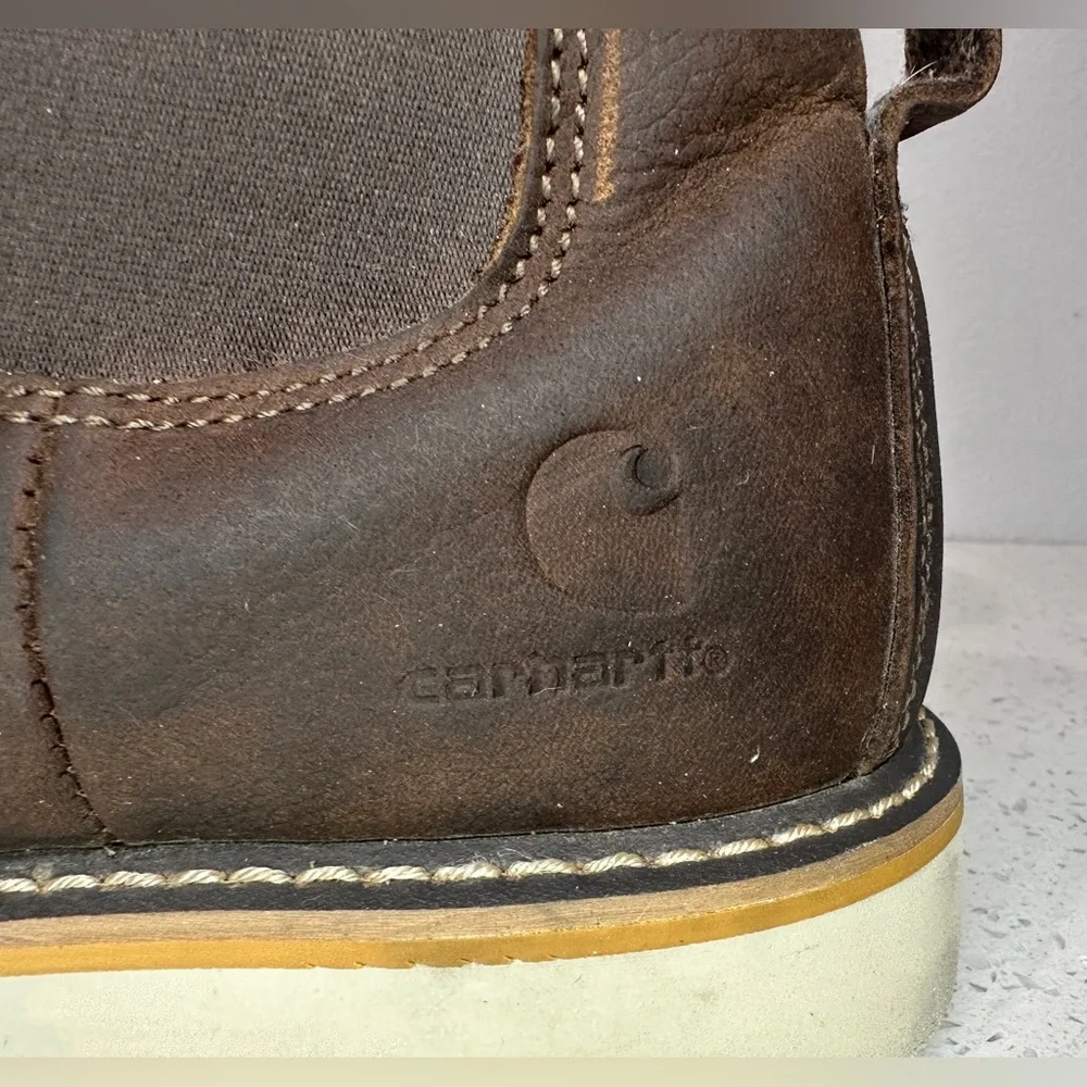 Carhartt Chelsea Wedge Boot Brown Oil Tanned Leather Slip On Men’s Size 12 - Picture 8 of 10